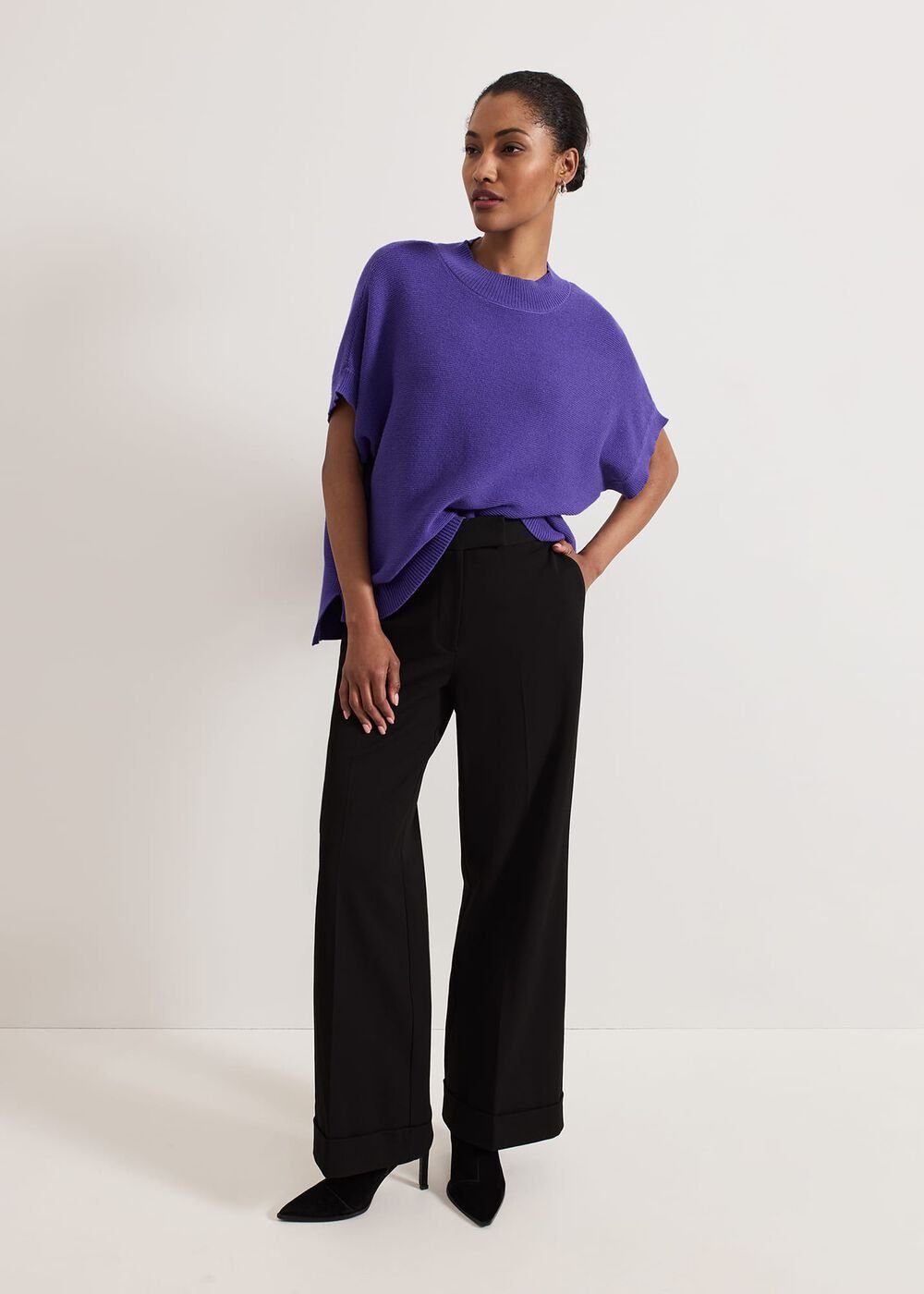 Grace Sleeveless Tabard Top - Purple