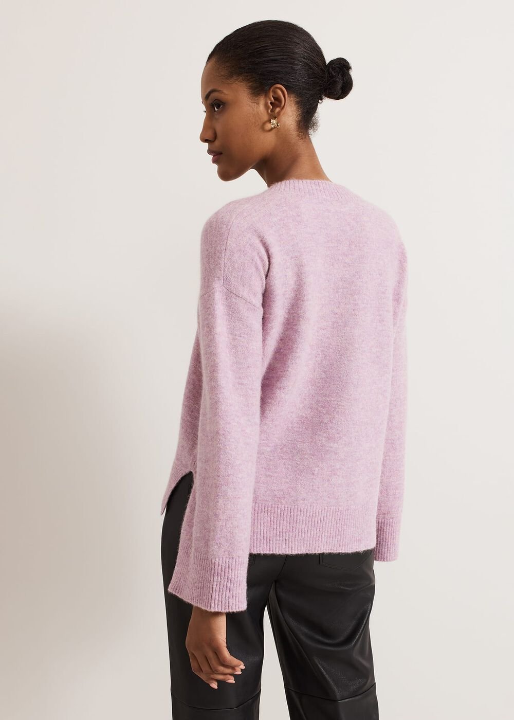 Olivia V Neck Alpaca Jumper - Pink