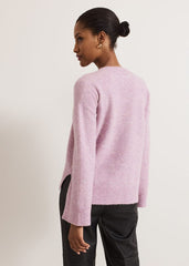 Olivia V Neck Alpaca Jumper - Pink