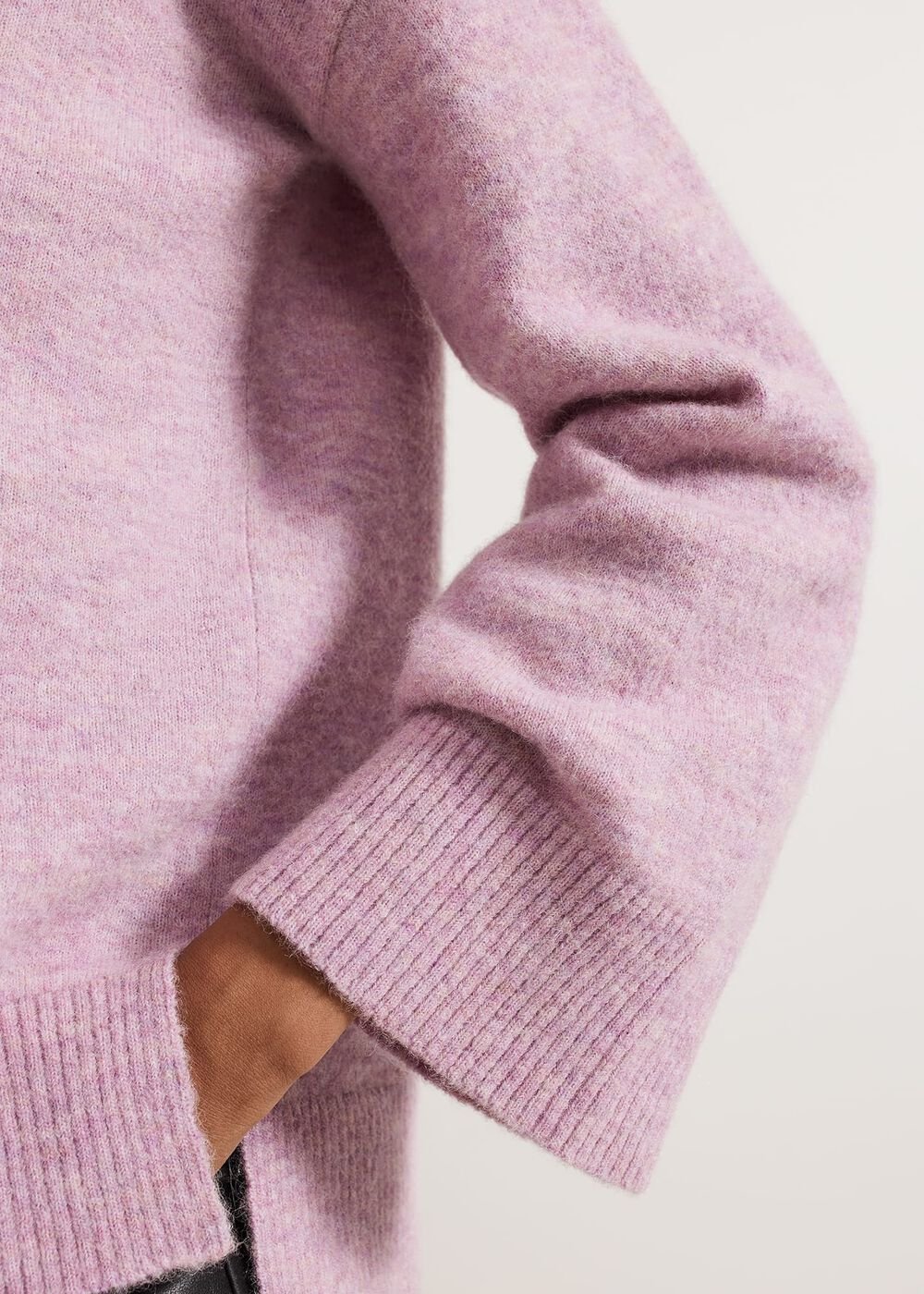 Olivia V Neck Alpaca Jumper - Pink