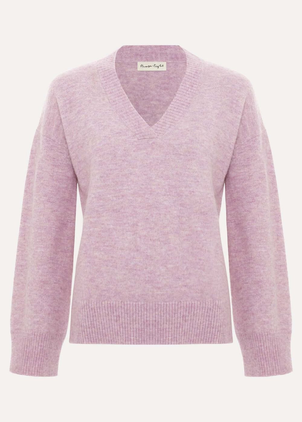 Olivia V Neck Alpaca Jumper - Pink