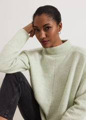Jordan Alpaca Funnel Neck Jumper - Green
