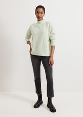 Jordan Alpaca Funnel Neck Jumper - Green