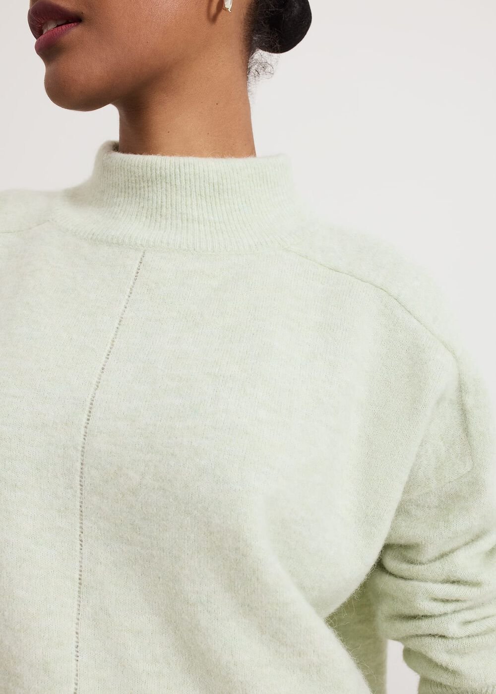 Jordan Alpaca Funnel Neck Jumper - Green