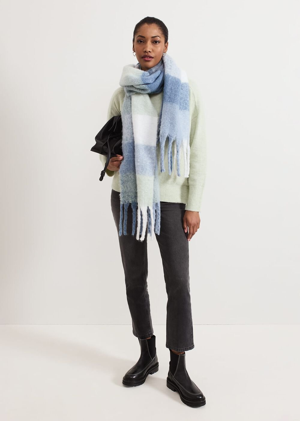 Jordan Alpaca Funnel Neck Jumper - Green
