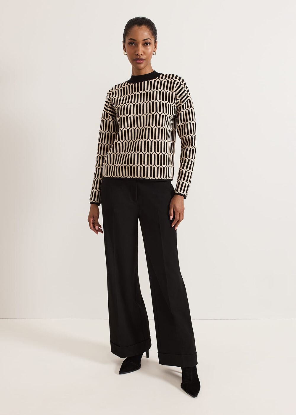 Tanya Lurex Geo Jumper - Gunmetal