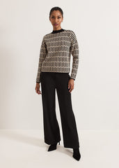 Tanya Lurex Geo Jumper - Gunmetal
