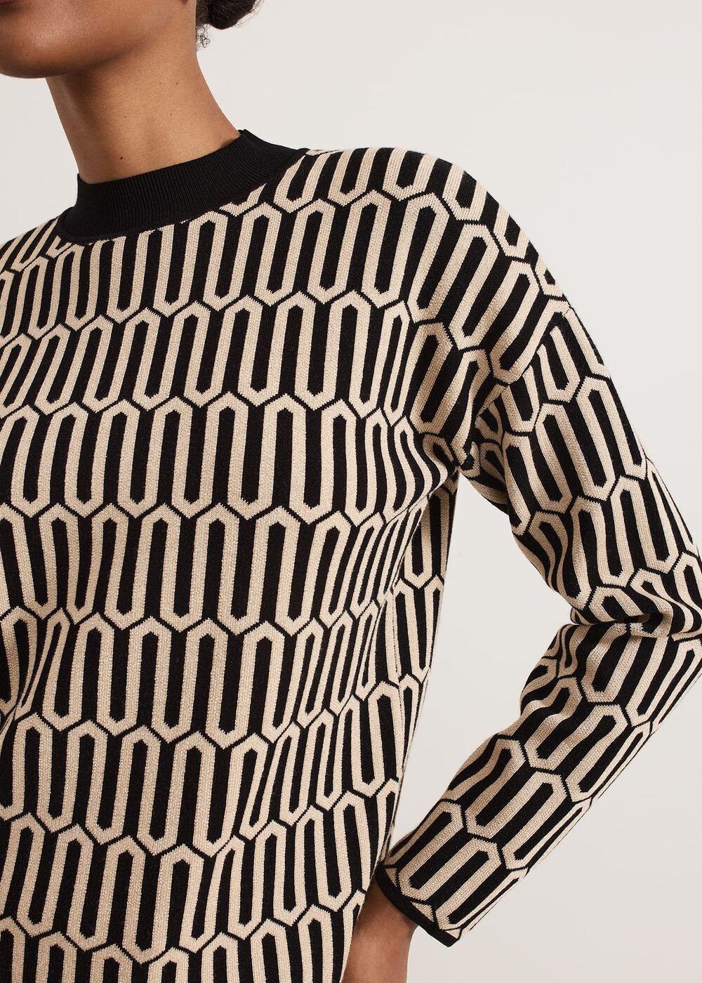 Tanya Lurex Geo Jumper - Gunmetal
