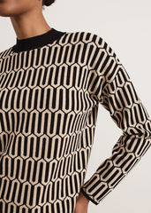 Tanya Lurex Geo Jumper - Gunmetal