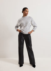 Amber Applique Knit Jumper - Grey