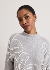 Amber Applique Knit Jumper - Grey