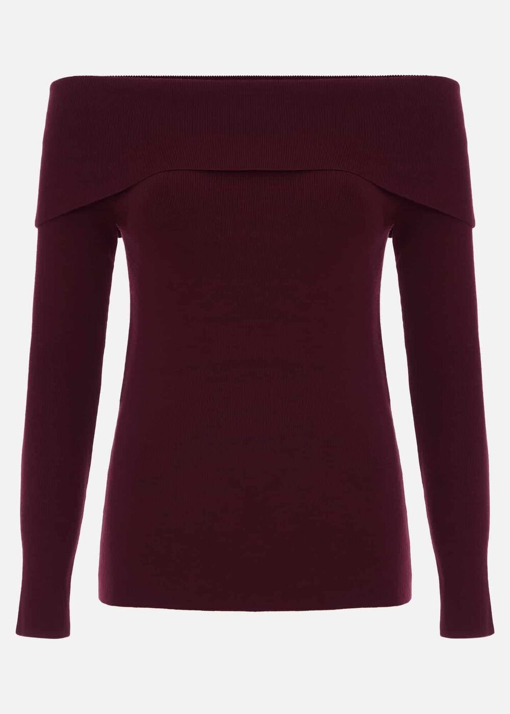 Nya Bardot Knit Top - Burgundy