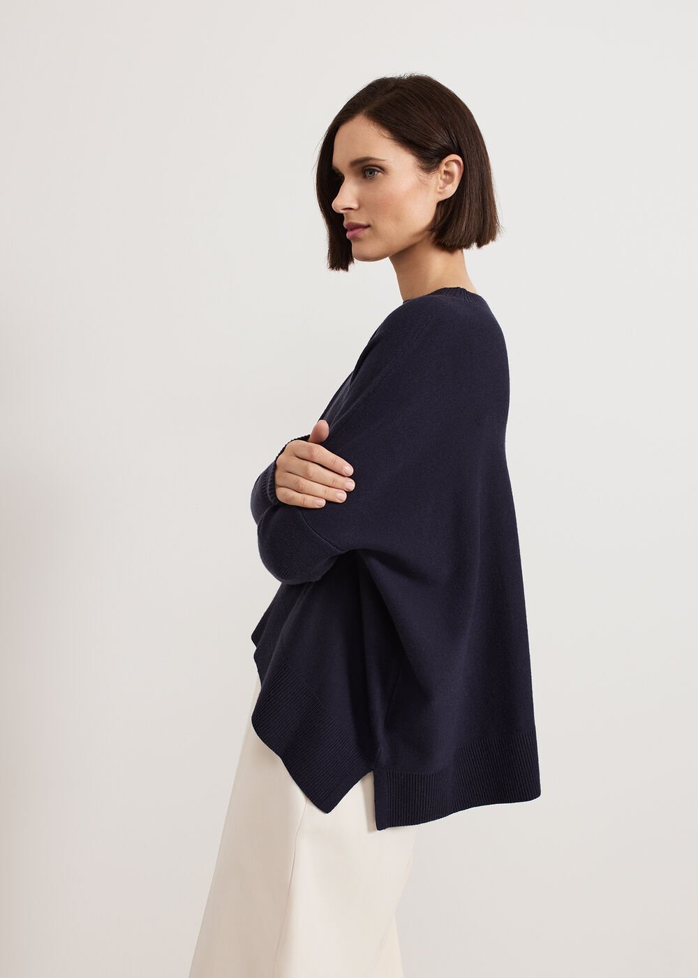 Kara Square Boxy Knit Top - Navy