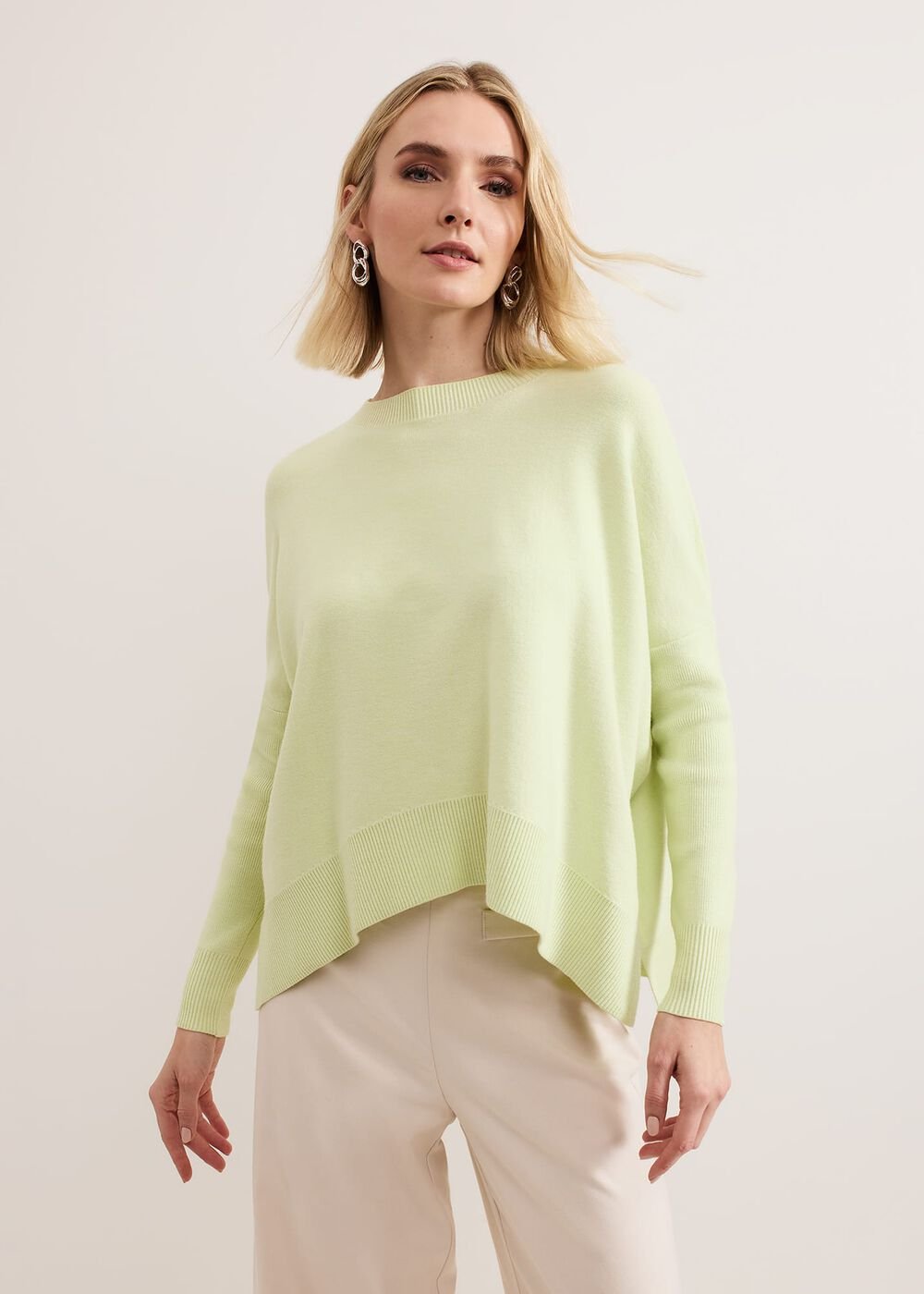 Kara Square Boxy Knit Top - Lime
