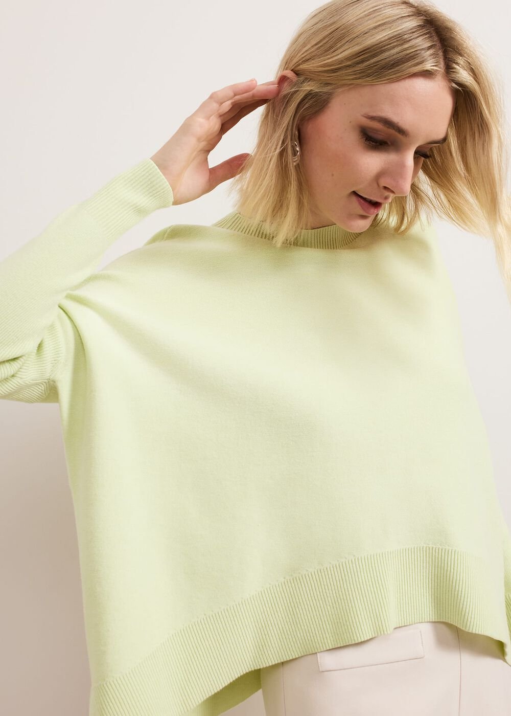 Kara Square Boxy Knit Top - Lime