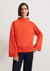 Blaire Fluted Sleeve Knit Jumper - Orange