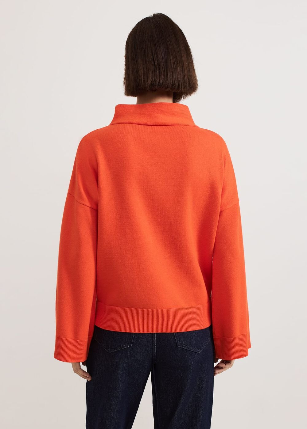 Blaire Fluted Sleeve Knit Jumper - Orange