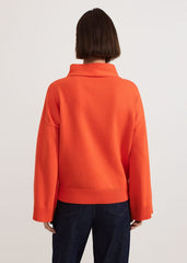 Blaire Fluted Sleeve Knit Jumper - Orange