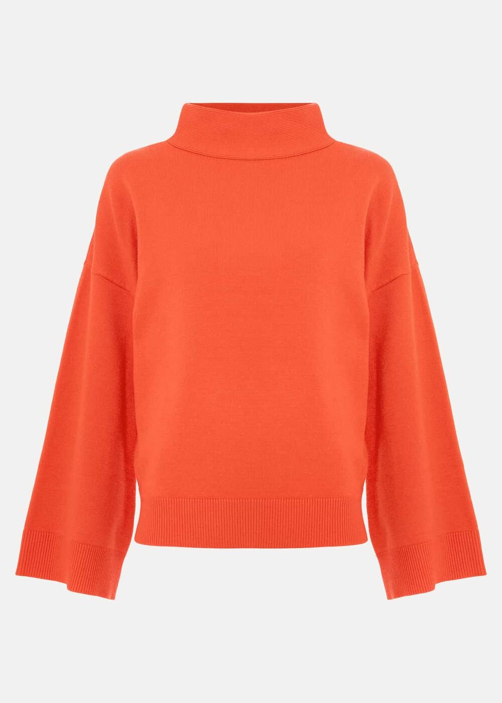 Blaire Fluted Sleeve Knit Jumper - Orange