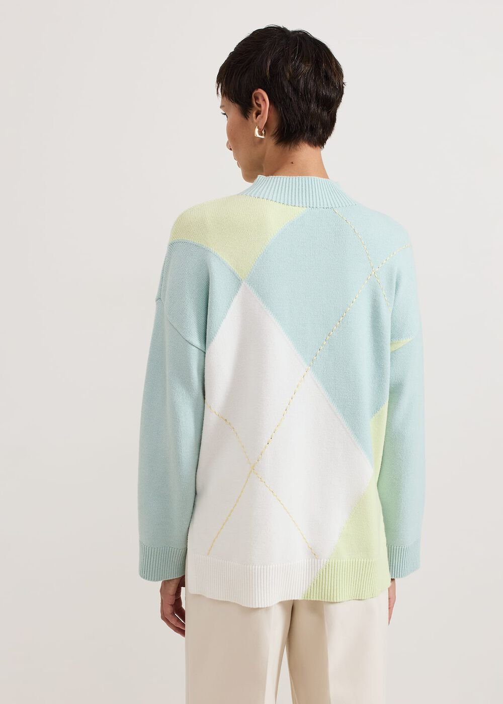 Darla Argyle Jumper - Light Green