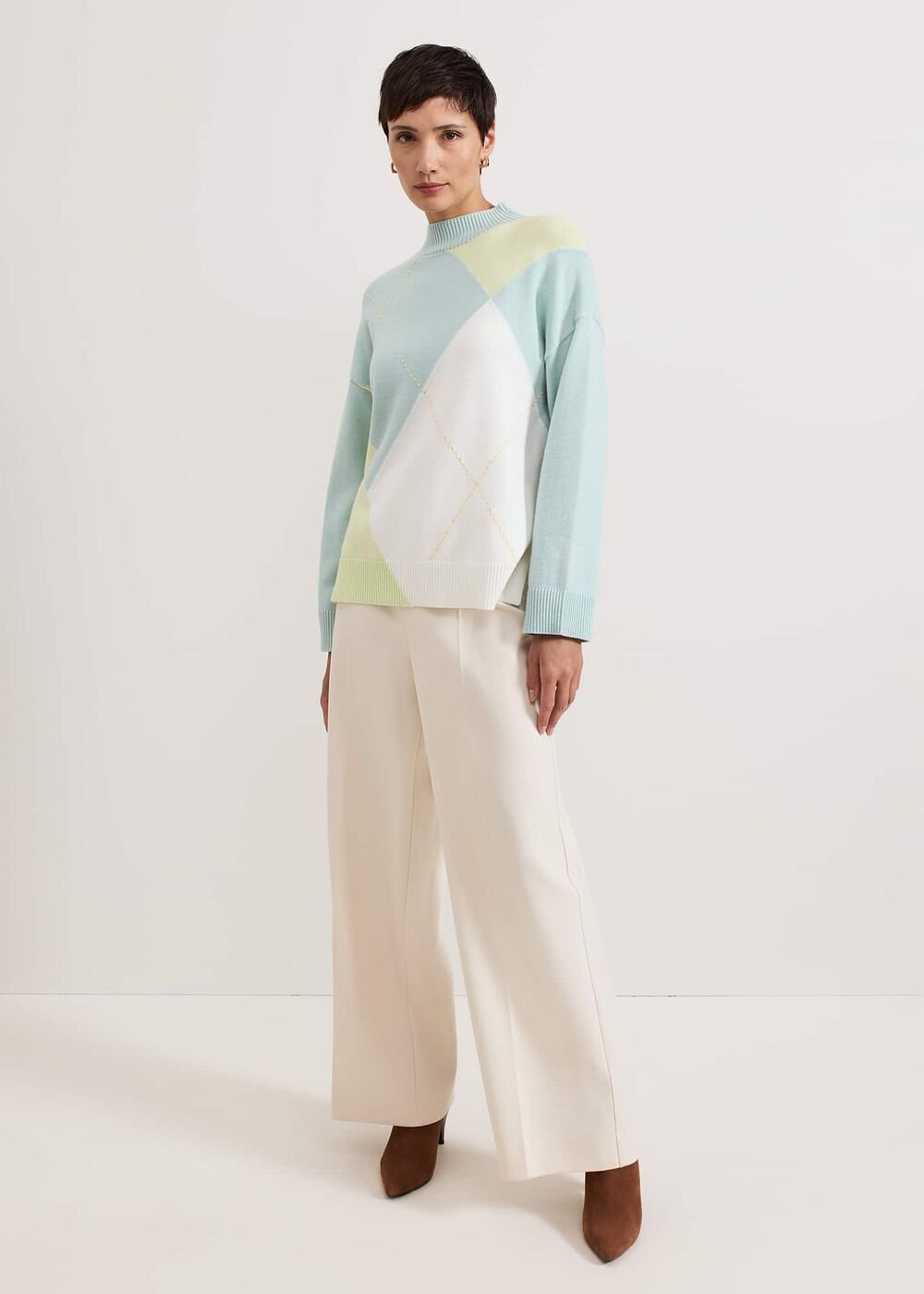 Darla Argyle Jumper - Light Green