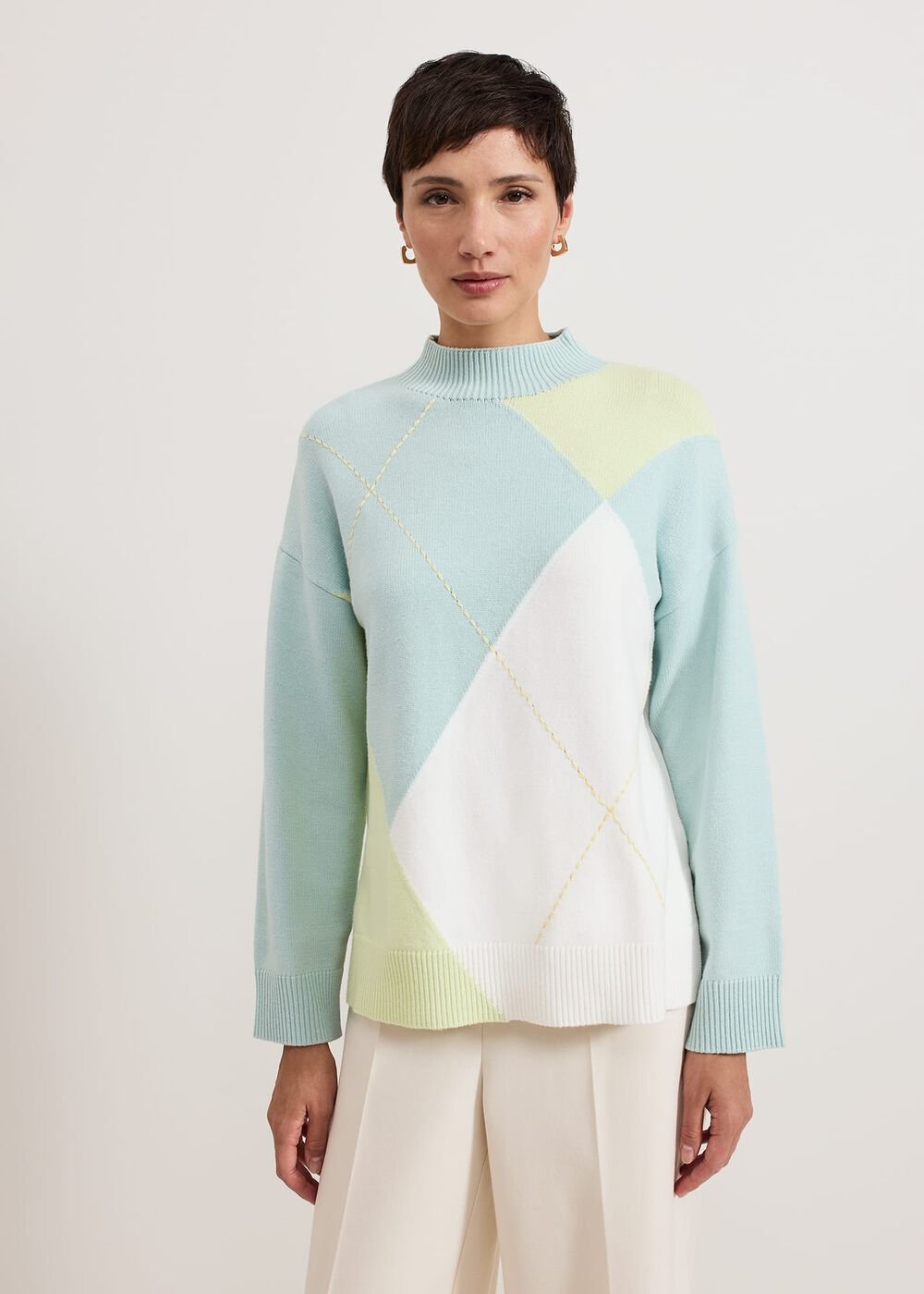 Darla Argyle Jumper - Light Green