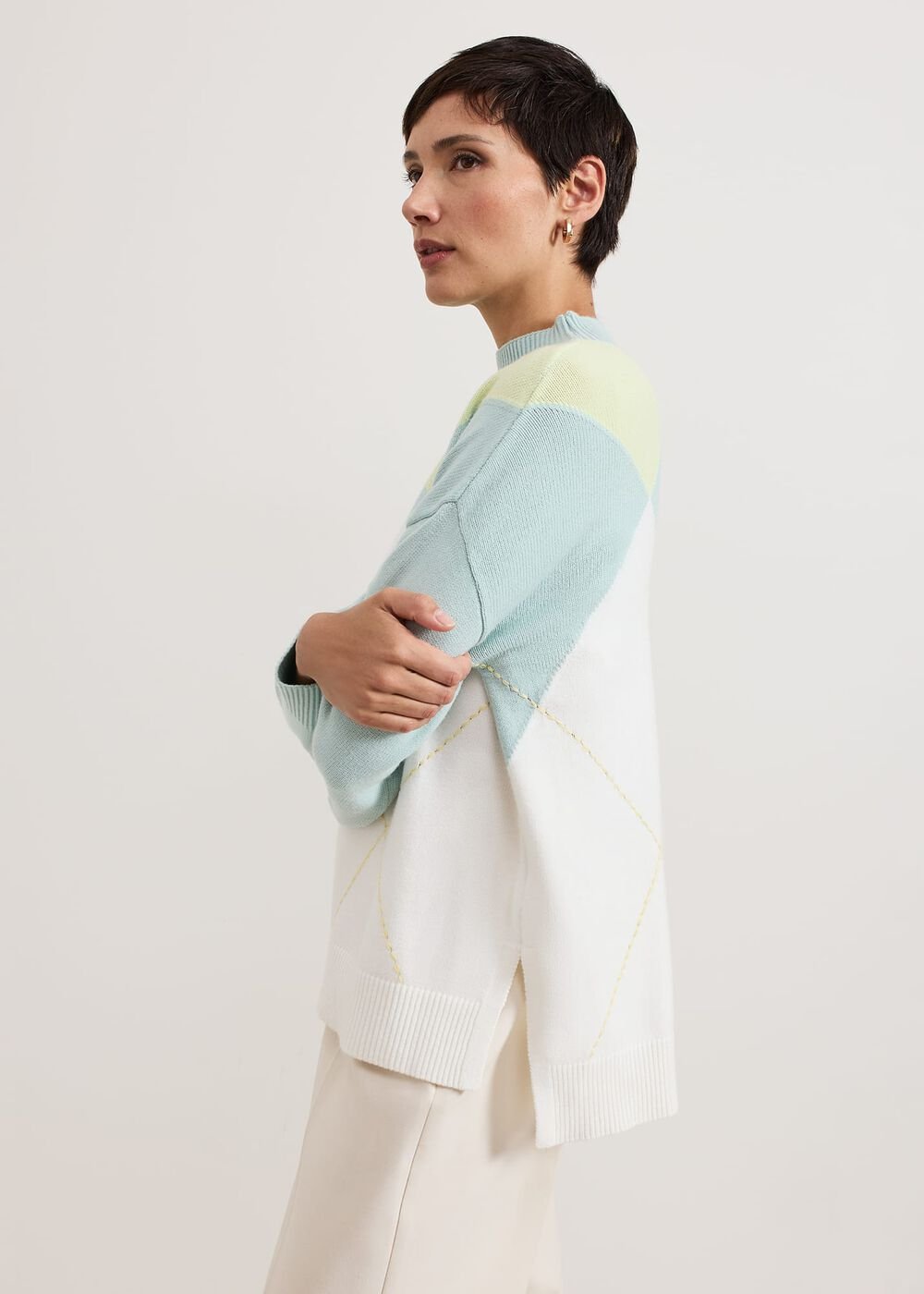 Darla Argyle Jumper - Light Green