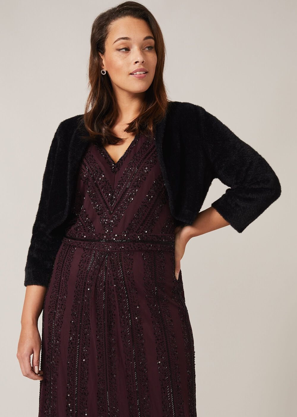 Fay Fluffy Bolero - Black