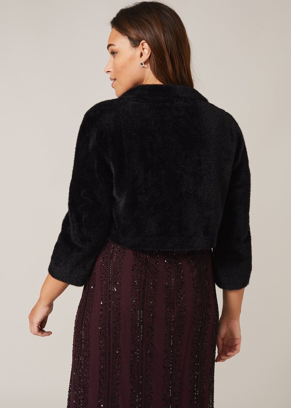 Fay Fluffy Bolero - Black