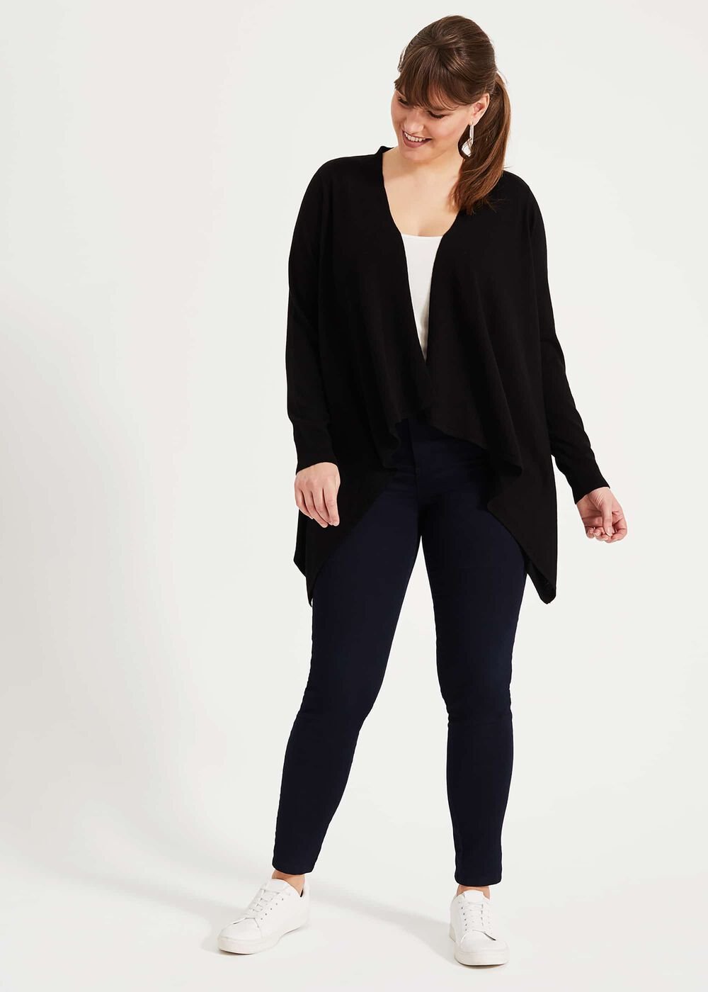 Freya Sheer Knit Cardigan - Black