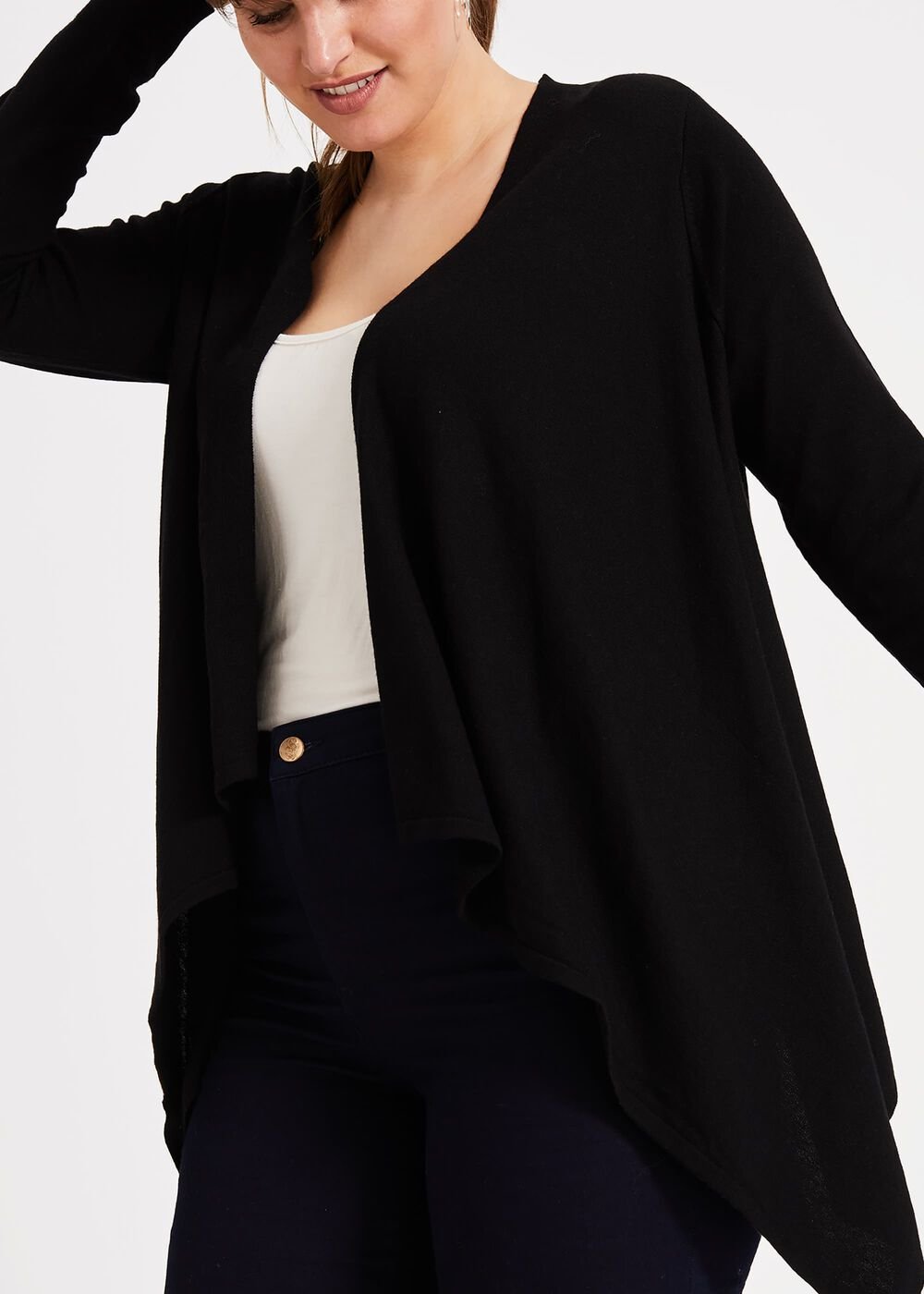 Freya Sheer Knit Cardigan - Black