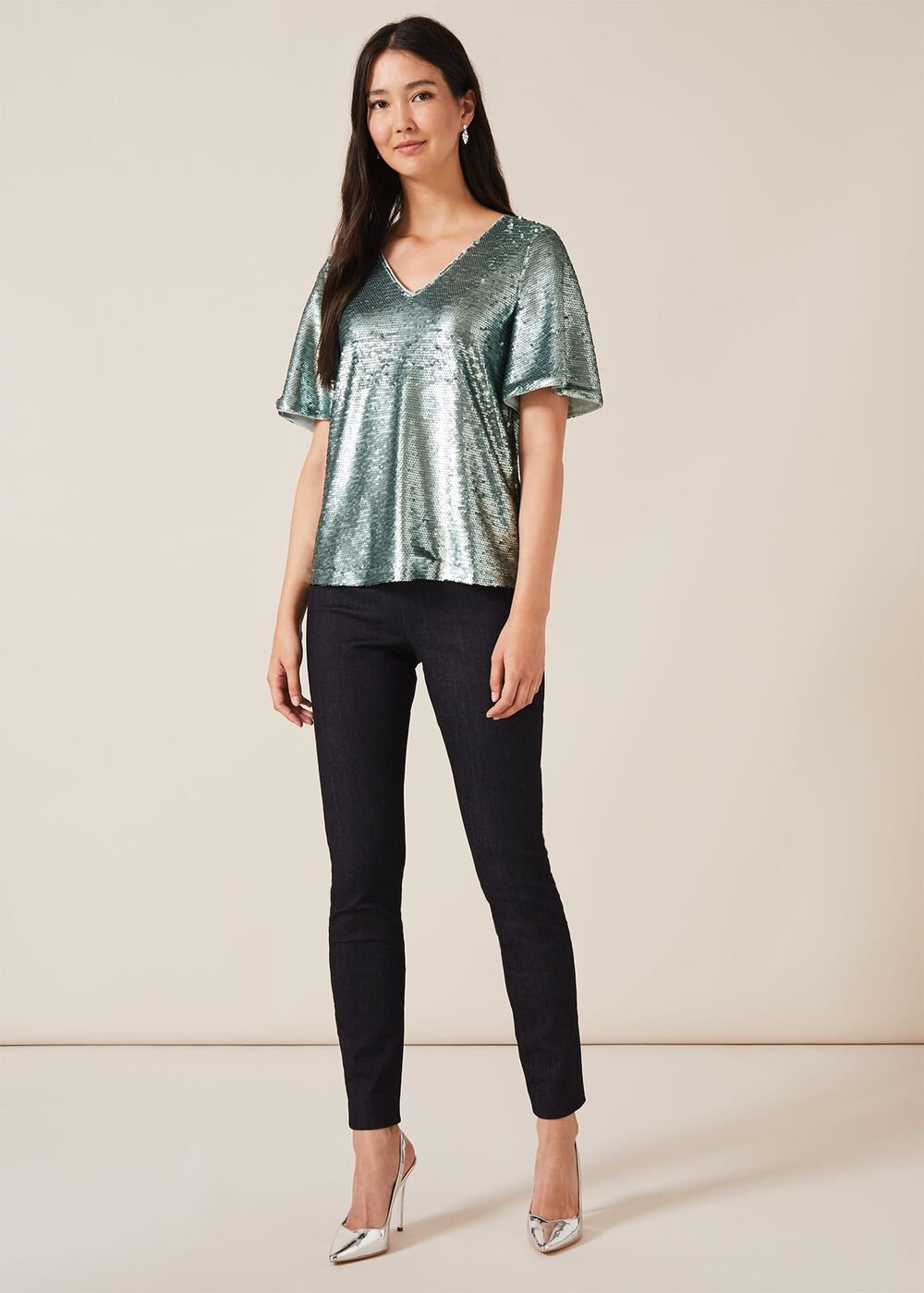 Adara Sequin Blouse - Mint