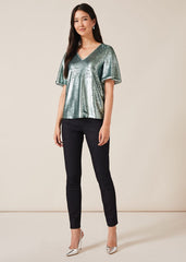 Adara Sequin Blouse - Mint