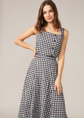 Gingham Cami Top - Navy/White