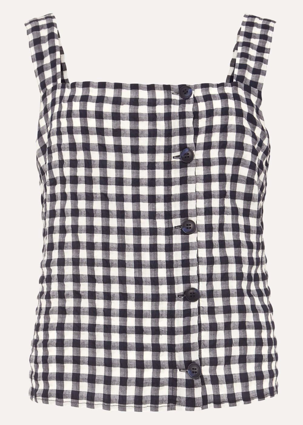 Gingham Cami Top - Navy/White