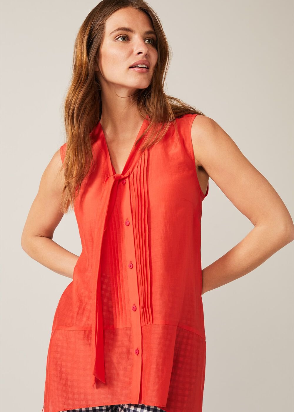 Ysanne Silk Blend Blouse - Cucumber Rose