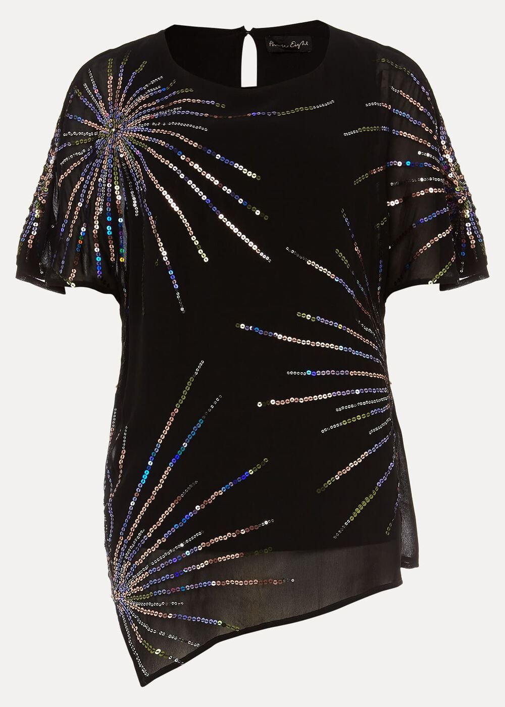 Starburst Sequin Blouse - Black