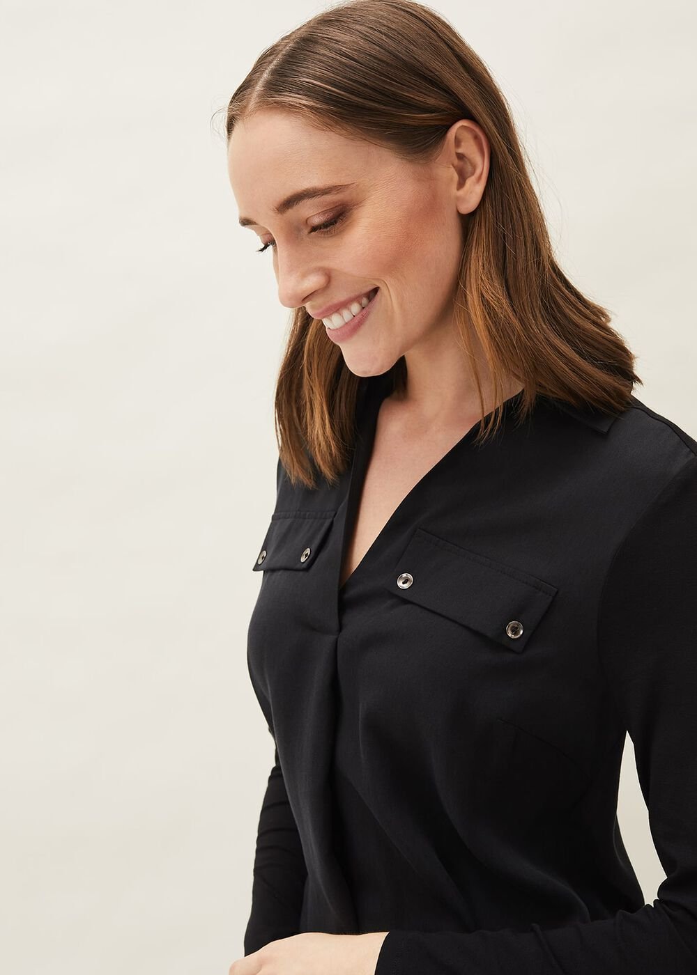 Neave Button Tunic - Black