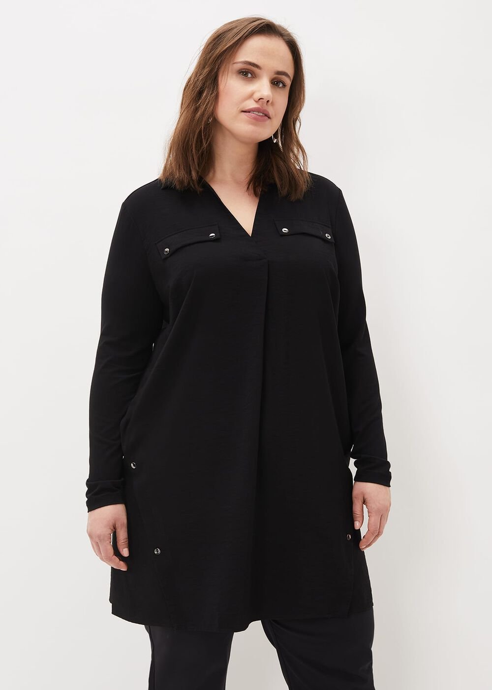 Neave Button Tunic - Black