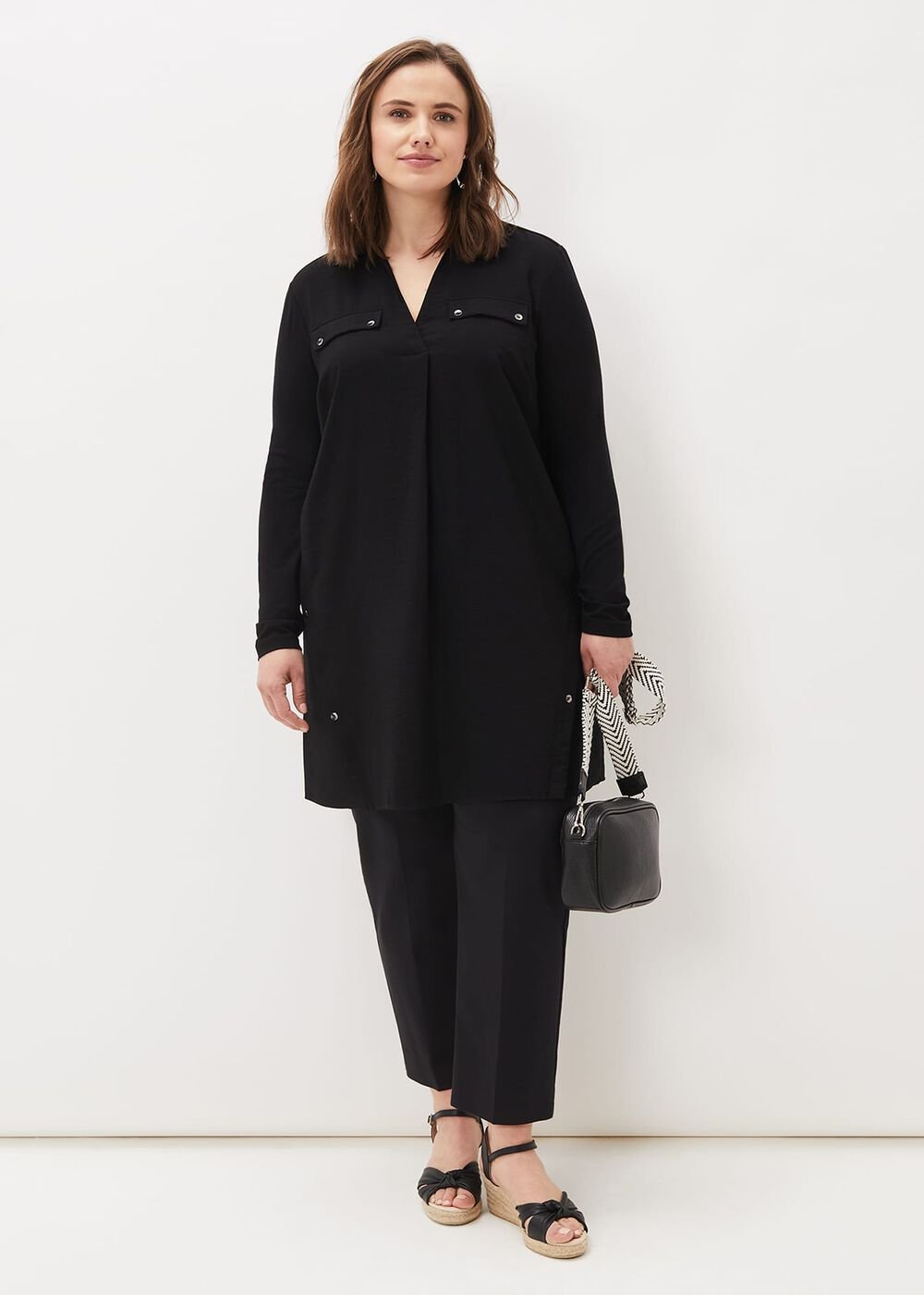 Neave Button Tunic - Black