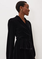 Florentine Velvet Co-Ord Top - Black