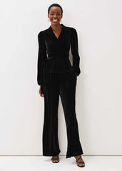 Florentine Velvet Co-Ord Top - Black