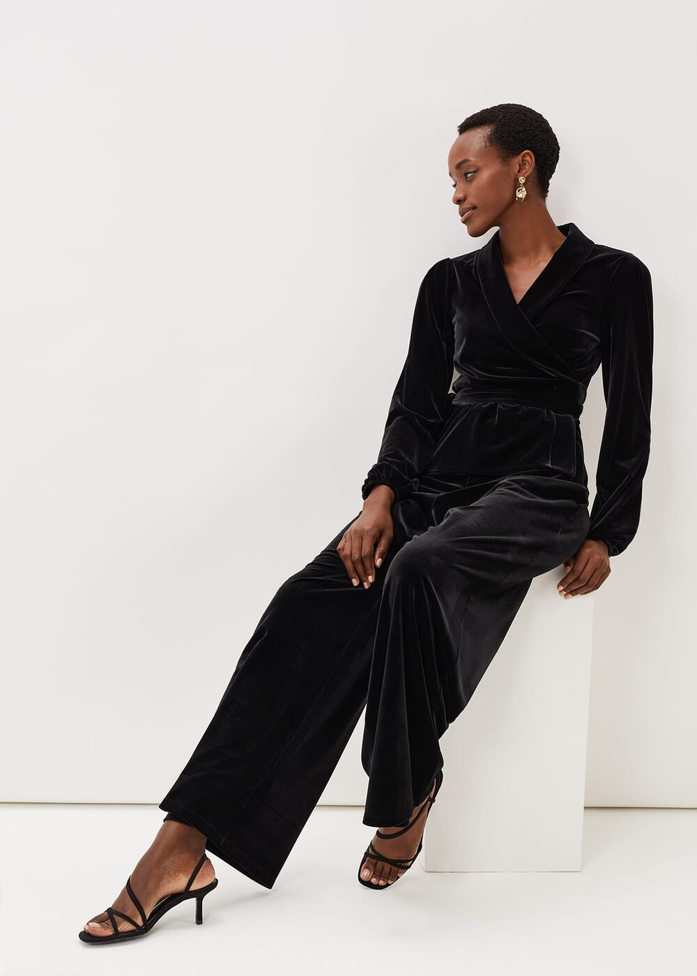 Florentine Velvet Co-Ord Top - Black
