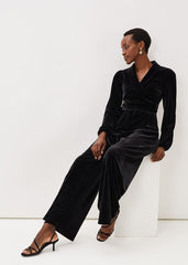 Florentine Velvet Co-Ord Top - Black