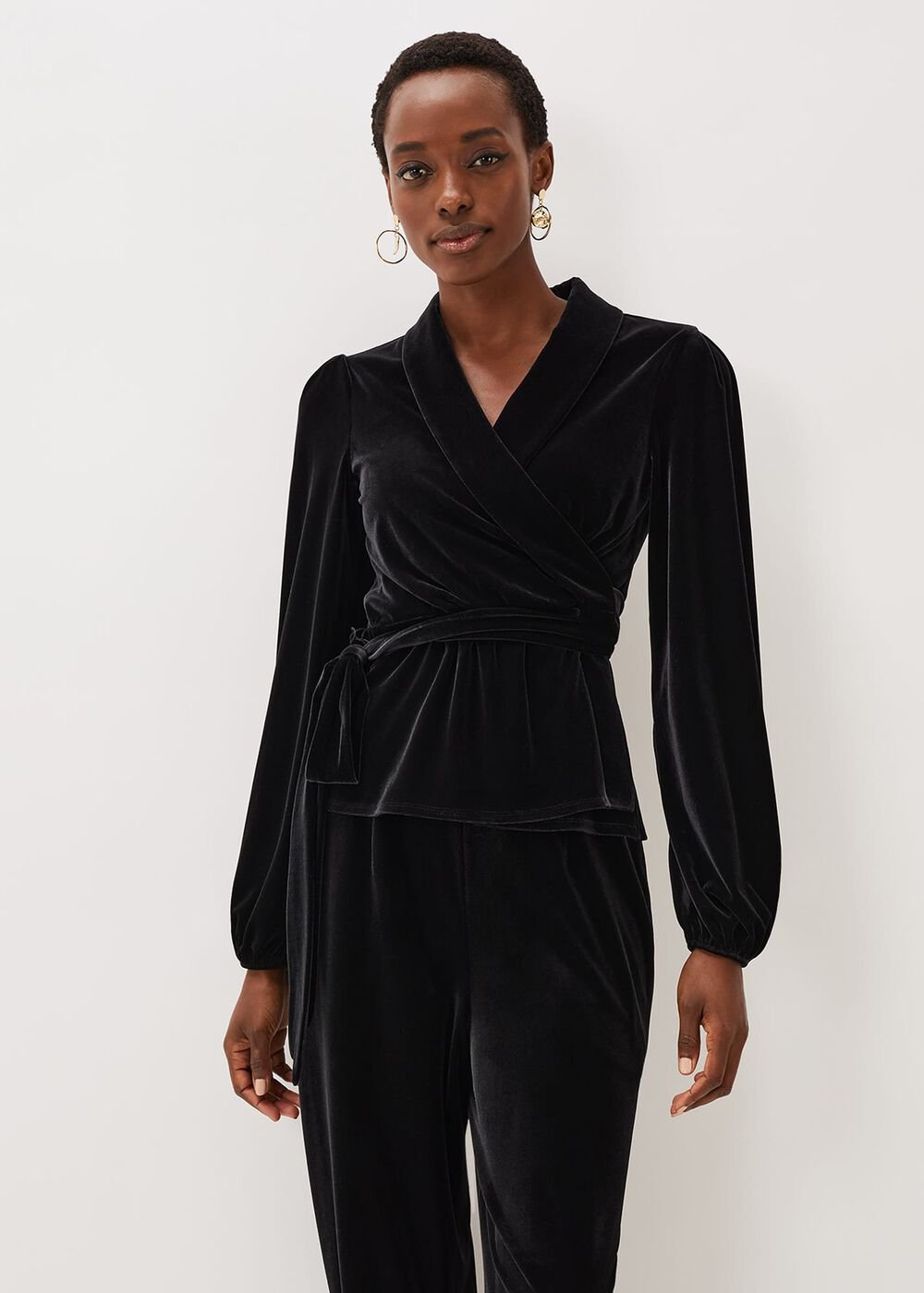 Florentine Velvet Co-Ord Top - Black