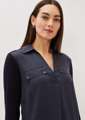 Neave Button Tunic - Navy