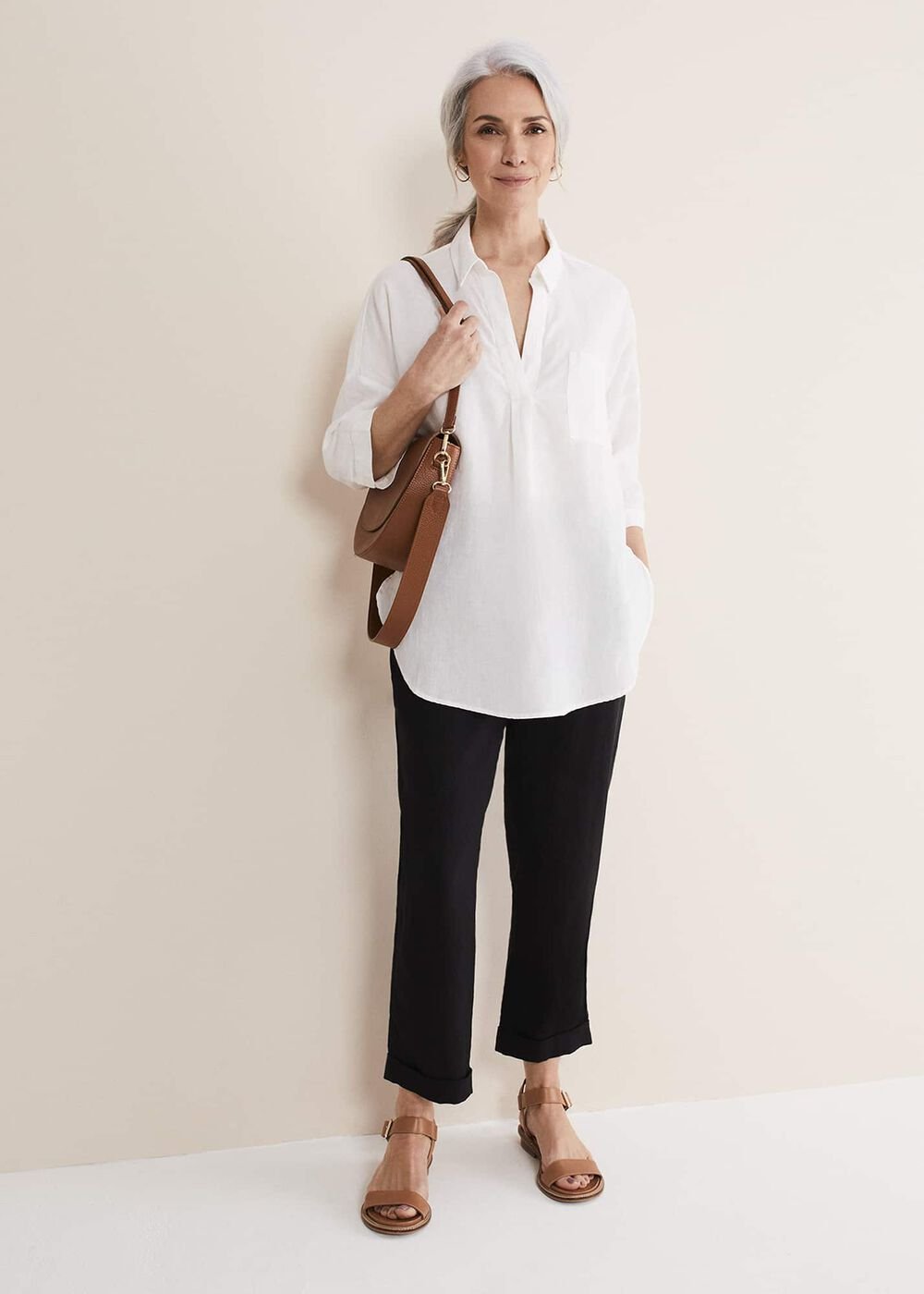 Cynthia Linen Blouse - White