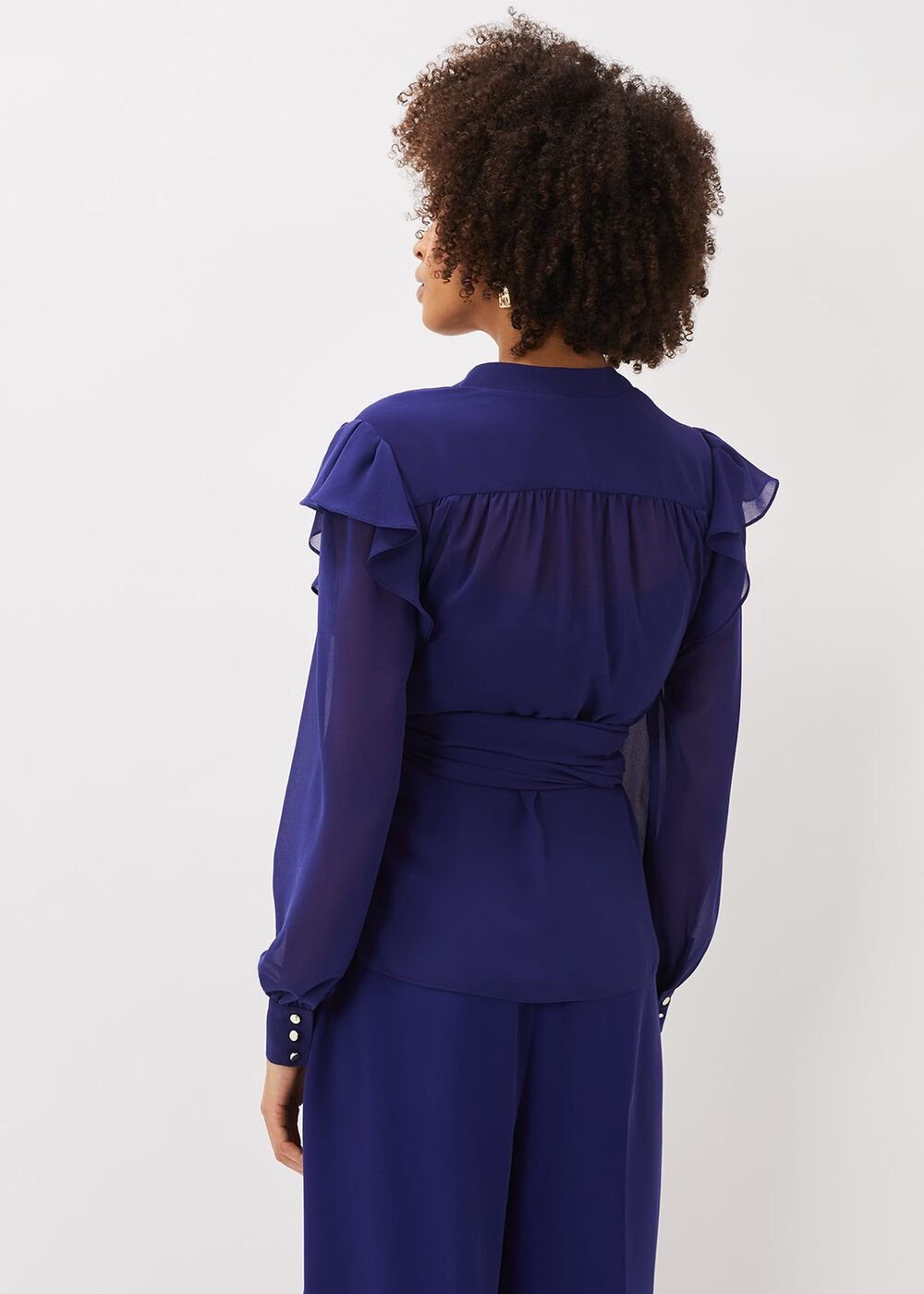 Avril Frill Wrap Co Ord Top - Violet