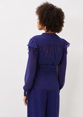 Avril Frill Wrap Co Ord Top - Violet
