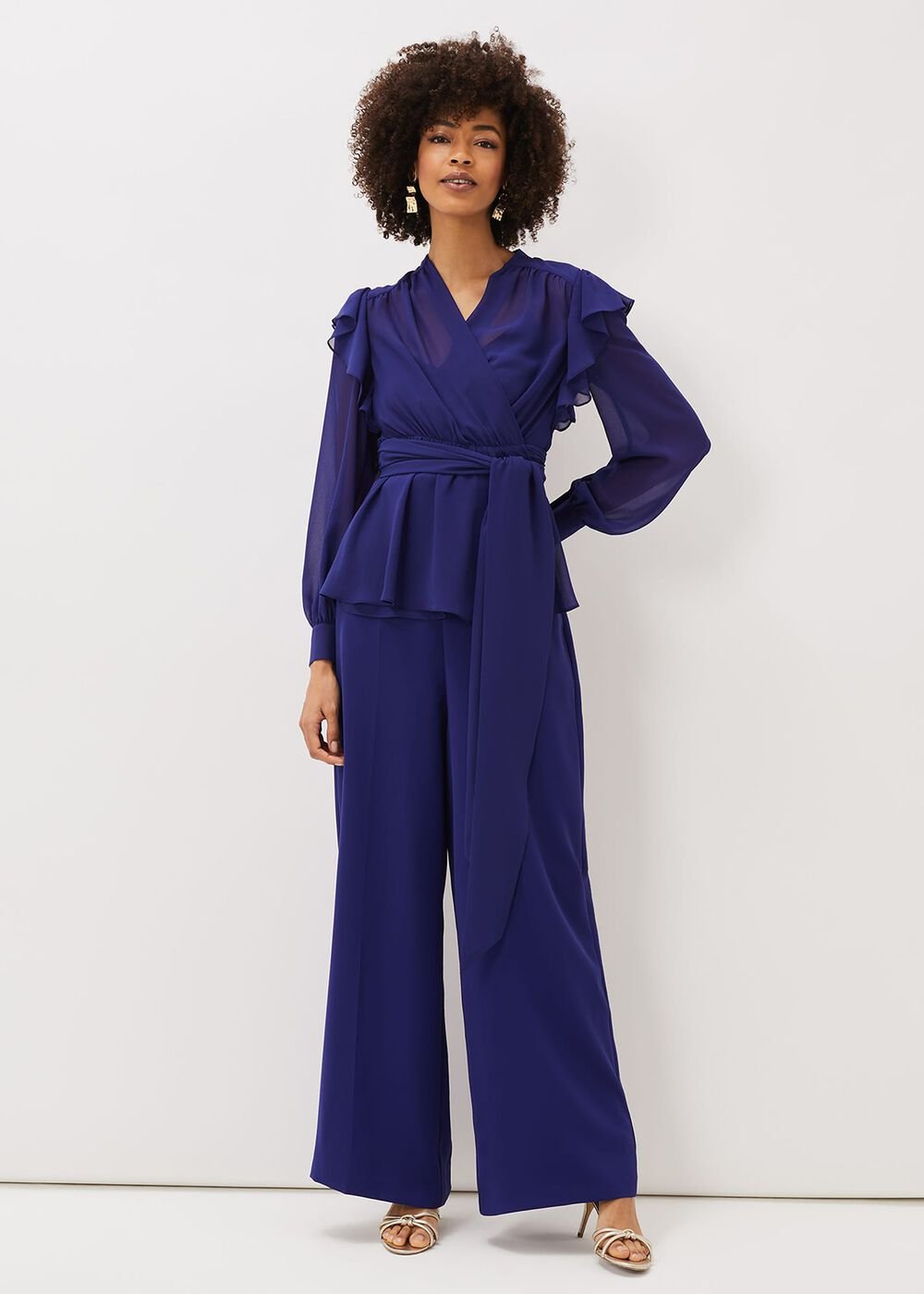Avril Frill Wrap Co Ord Top - Violet